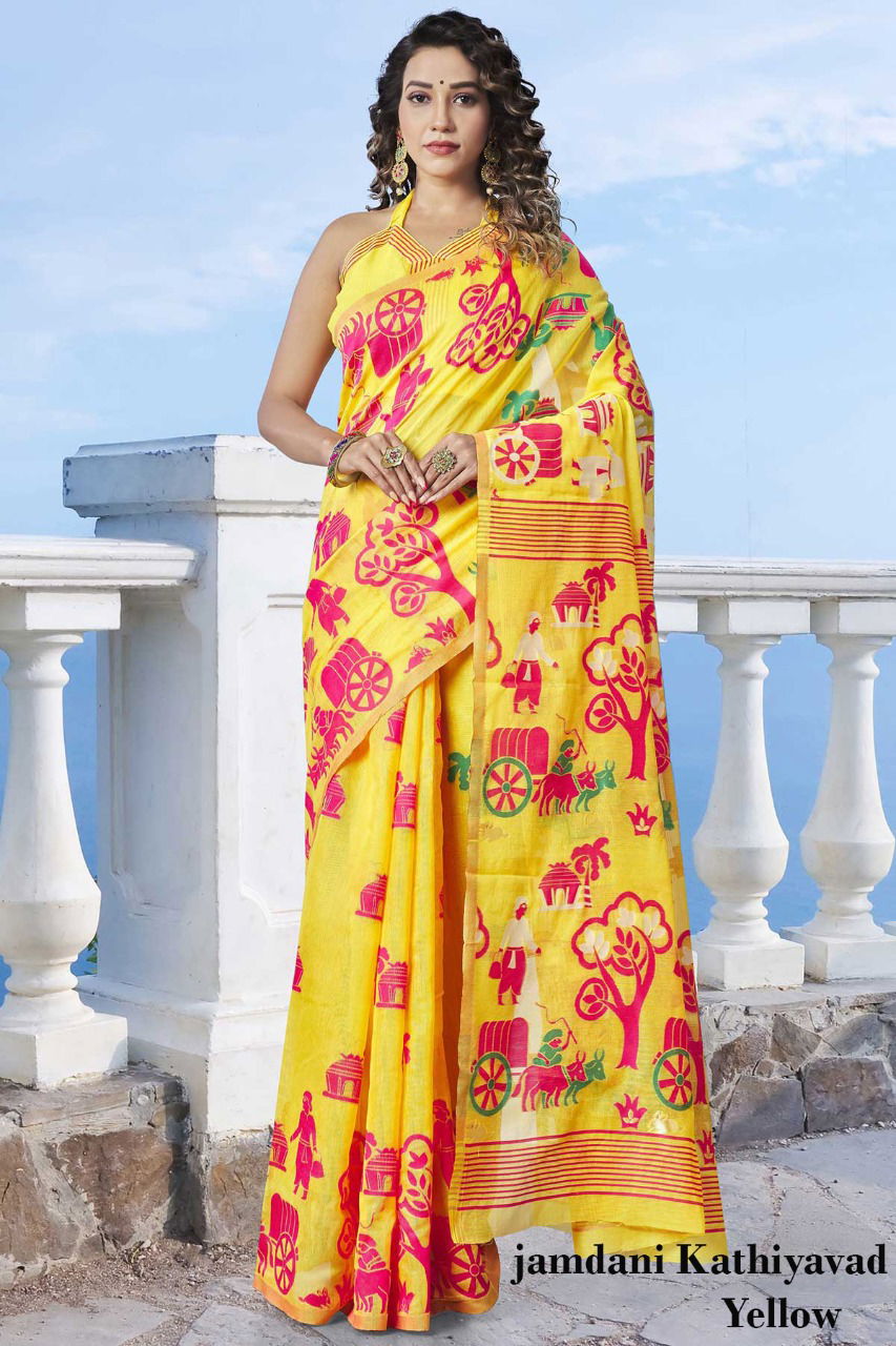 Jamdani 2 Classic Fancy Party Wear Silk Designer Saree Collection
